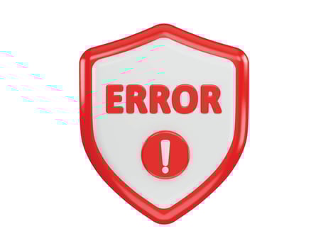Error icon 3d rendering vector illustration