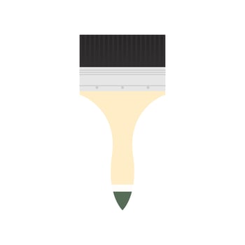 paint brush flat design vector illustration isolated on white background.