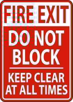 Fire Exit Do Not Block Keep Clear Sign vector