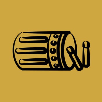 Icon islamic drum. Islamic elements of Ramadhan, Eid Al Fitr, Eid Al Adha. Icons in hand drawn style. Good for prints, posters, logo, decoration, greeting card, etc. vector