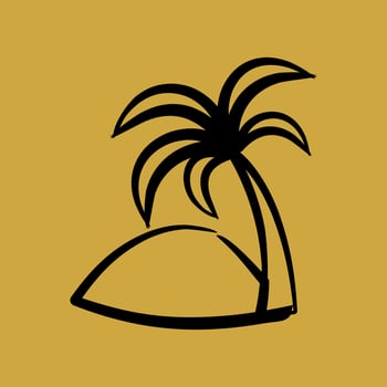 Icon date palm. Islamic elements of Ramadhan, Eid Al Fitr, Eid Al Adha. Icons in hand drawn style. Good for prints, posters, logo, decoration, greeting card, etc. vector