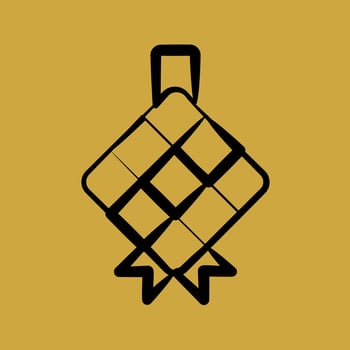 Icon ketupat. Islamic elements of Ramadhan, Eid Al Fitr, Eid Al Adha. Icons in hand drawn style. Good for prints, posters, logo, decoration, greeting card, etc. vector