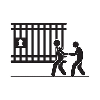 Prison or prison simple icon,illustration design template. vector