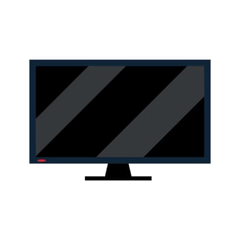 Flat television. Modern TV. Black screen. Electronic equipment and monitor. vector