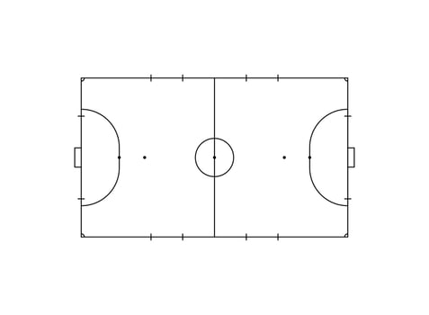Futsal court or Indoor Soccer Field Layout for Illustration, Pictogram, Infographic, Background or for Graphic Design Element. Vector Illustration