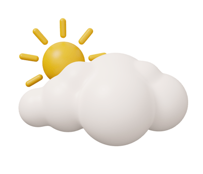 sun cloud 3d weather png