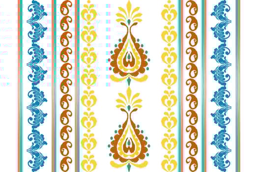 Abstract Hand Drawing Bohemian Ikat Ethnic Tribal Geometric Shapes Seamless Vector Pattern Isolated Background