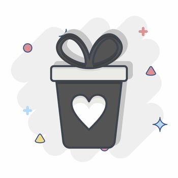 Icon Gift Box. related to Black Friday symbol. shopping. simple illustration vector