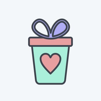 Icon Gift Box. related to Black Friday symbol. shopping. simple illustration vector