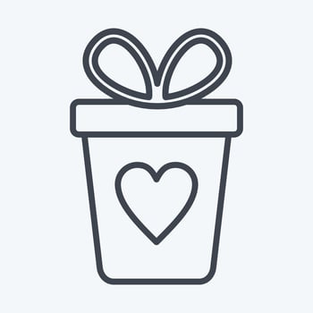 Icon Gift Box. related to Black Friday symbol. shopping. simple illustration vector