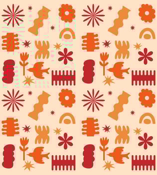 Diversity shape colorfull scandinavian seamless pattern background, abstract universal shape element flower, nature, eye, clip art, stickers set bundle vector