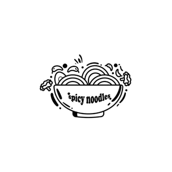 line art illustration of spicy noodles.vector .pola.eps 10 vector