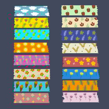 Setof Washi tapes vector