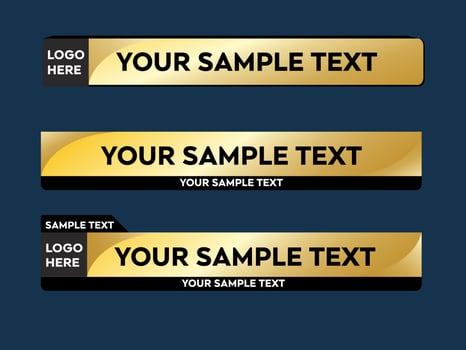 Gold Lower third Yellow Lower third Gold Banner Luxury Design Pack Vector