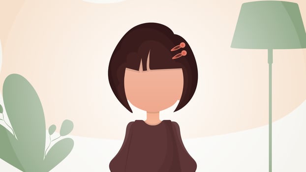 Cute girl in cartoon style. Poster with a teenage girl. illustration. vector