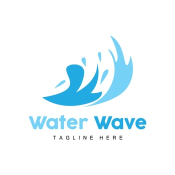Water Wave Logo, Deep Sea Vector, Maritime Background Template Design vector