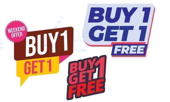 Buy 1 get 1 free banner template, Buy one get one free sale and deals background, Promotional sale banner template vector