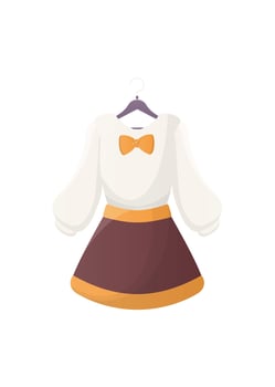 Women's dress is isolated on a white background. Cartoon style. . vector