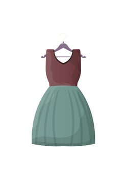 Women's dress is isolated on a white background. Cartoon style. . vector