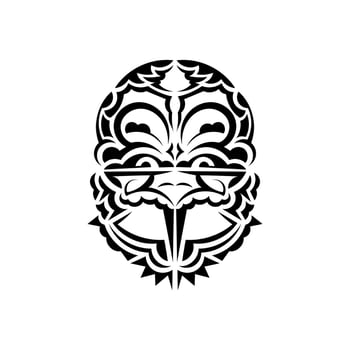 Ornamental faces. Hawaiian tribal patterns. Suitable for tattoos. Isolated on white background. illustration. vector