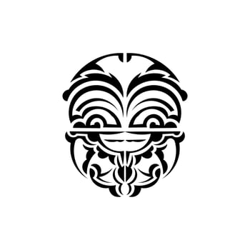 Ornamental faces. Polynesian tribal patterns. Suitable for tattoos. Isolated on white background. . vector