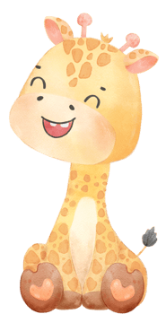 cute watercolour happy baby innocence giraffe wildlife animal cartoon nursery illustration png