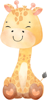 cute watercolour happy baby innocence giraffe wildlife animal cartoon nursery illustration png