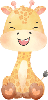 cute watercolour happy baby innocence giraffe wildlife animal cartoon nursery illustration png