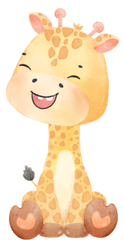 cute watercolour happy baby innocence giraffe wildlife animal cartoon nursery illustration png