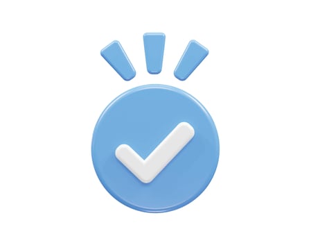 Verified icon 3d illustration vector