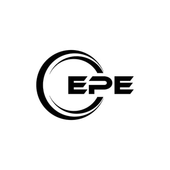 EPE letter logo design in illustration. Vector logo, calligraphy designs for logo, Poster, Invitation, etc.