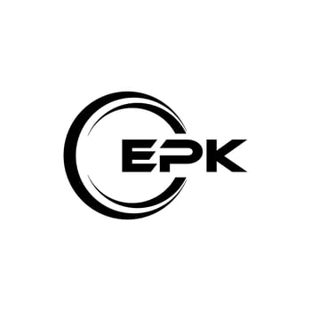 EPK letter logo design in illustration. Vector logo, calligraphy designs for logo, Poster, Invitation, etc.