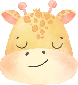 cute watercolour baby giraffe face head emotion expressing nursery hand drawn png