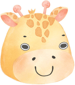 cute watercolour baby giraffe face head emotion expressing nursery hand drawn png