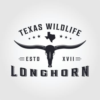 Texas Longhorn logo, Country Western Bull Cattle Vintage Retro Logo Design vector