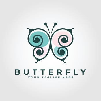 Butterfly logo. Premium quality design vector illustration.