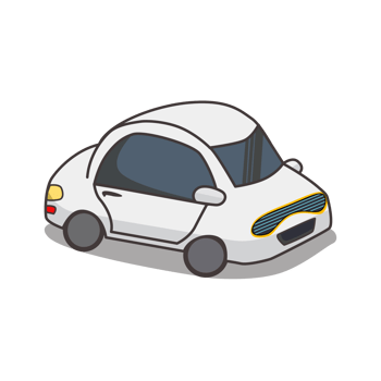 White car icon isolated on white background, clip art car white cute, illustration car flat simple for infographic design, car shape concept for children learning png