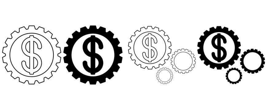 gear with dollar money management icon.vector illustration vector