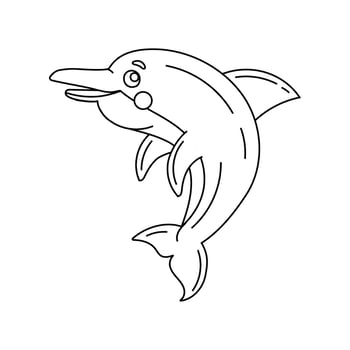 Dolphin Doodle Coloring Book with vector illustration for kids