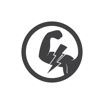 muscular hand  icon logo badge of gym vector illustration