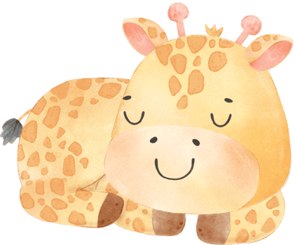 watercolour cute happy baby giraffe animal cartoon hand drawn png