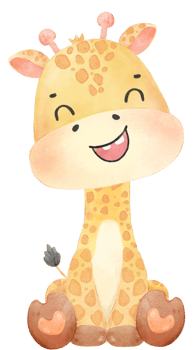watercolour cute happy baby giraffe animal cartoon hand drawn png