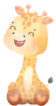 watercolour cute happy baby giraffe animal cartoon hand drawn png