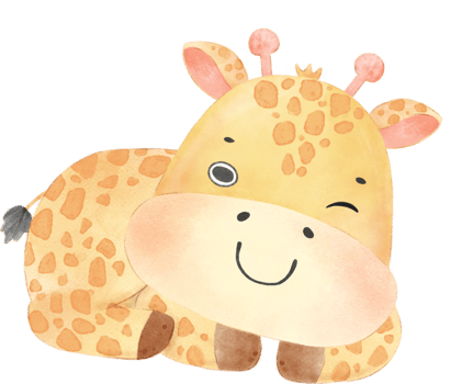 watercolour cute happy baby giraffe animal cartoon hand drawn png