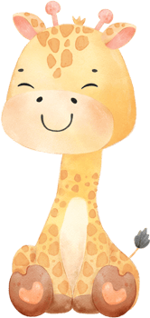 watercolour cute happy baby giraffe animal cartoon hand drawn png