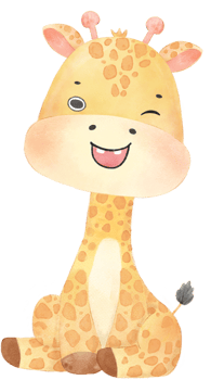 watercolour cute happy baby giraffe animal cartoon hand drawn png