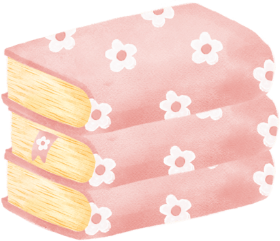 pile of cute watercolour sweet pastel modern closed book cartoon illustration png