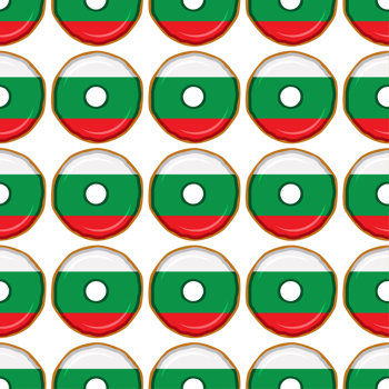 Pattern cookie with flag country Bulgaria in tasty biscuit png