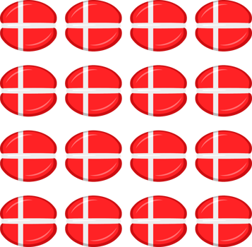 Pattern cookie with flag country Denmark in tasty biscuit png