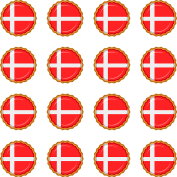 Pattern cookie with flag country Denmark in tasty biscuit png